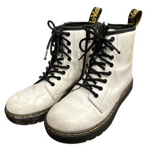 Dr. Martens Kids White Leather Boots size